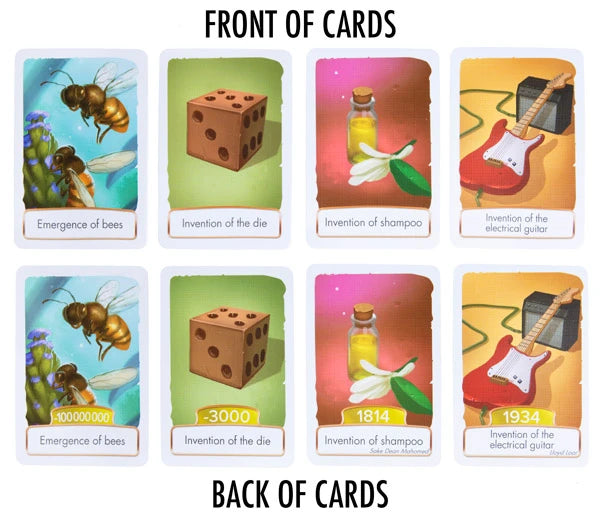 Timeline cards are double-sided.