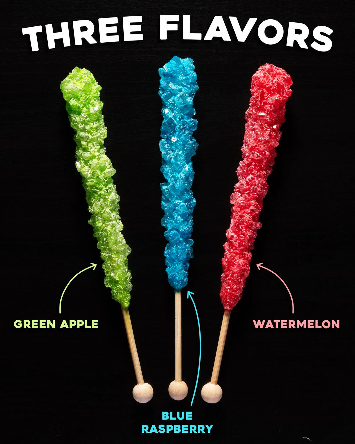 Each pack includes (4) four tasty sticks featuring the (3) three flavors pictured above.