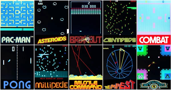 Includes the following games: Asteroids, Breakout, Centipede, Combat, Millipede, Missile Command, Pac-Man, Pong, Tempest, and Warlords.