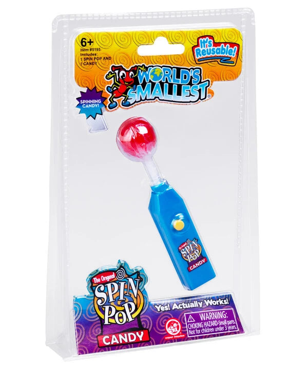 Despite its small size, the World's Smallest Spin Pop is fully functional!