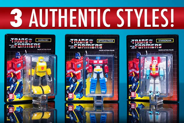 Your collectible will be randomly selected from 3 awesome styles: Optimus Prime, Bumblebee, and Starscream.