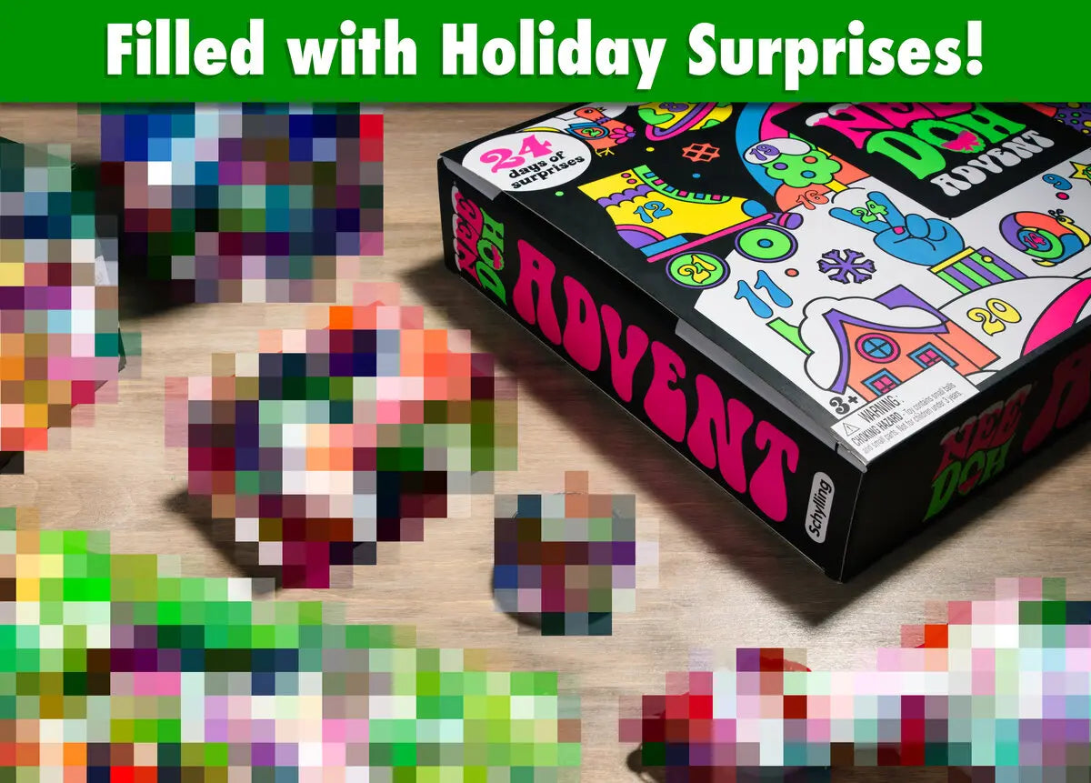 The drop includes the NeeDoh Advent Calendar plus a variety of other holiday-themed items!