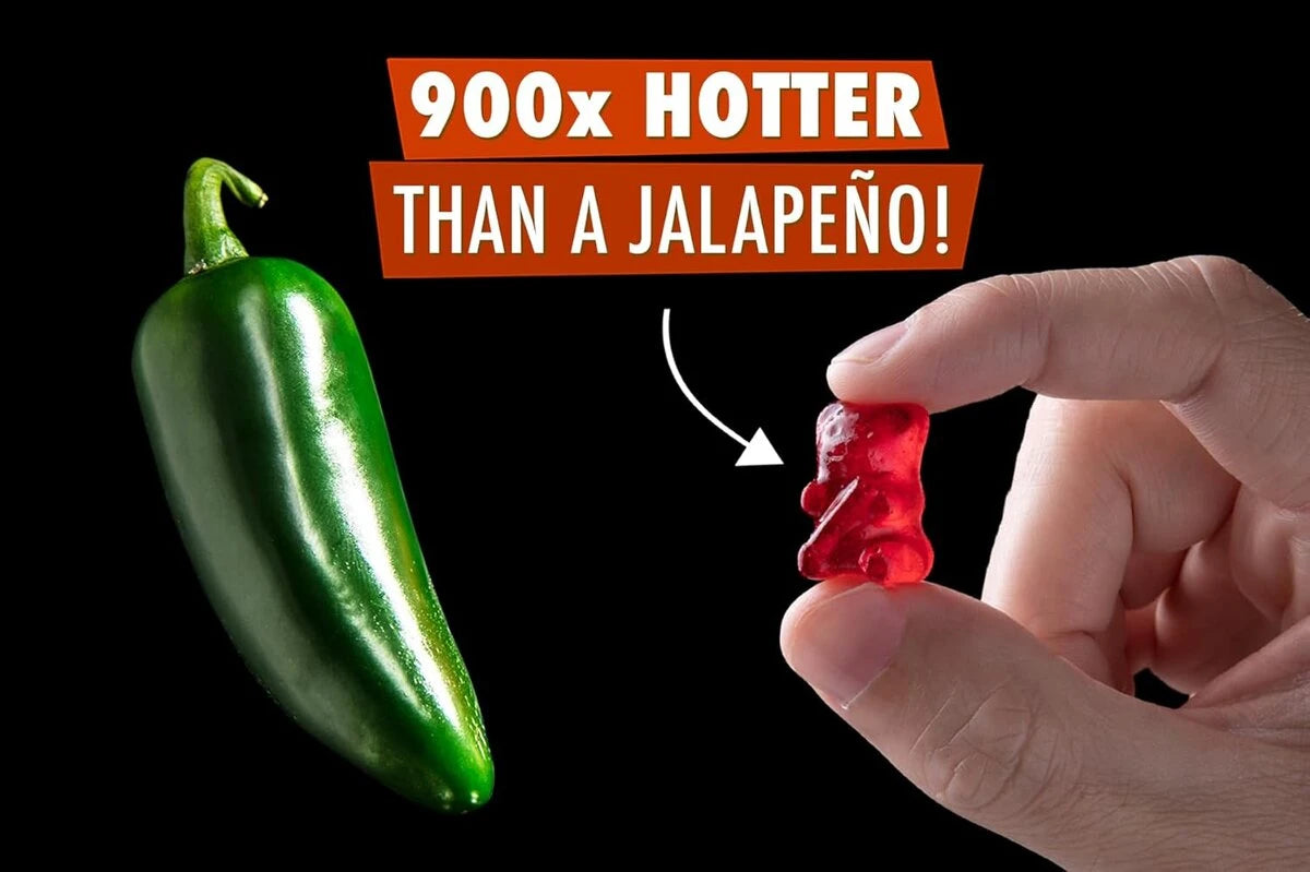 Lil' Nitro is made from a chili extract that is 900 times hotter than a jalapeno. It's beyond hot and verges on torture. Seriously.