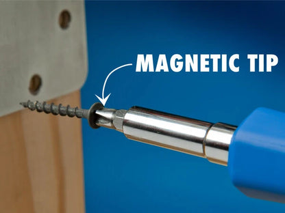 Say goodbye to dropped screws! All of the included bits have magnetic tips.