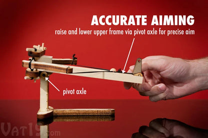 Simply raise or lower the upper frame to adjust the trajectory of your shots.