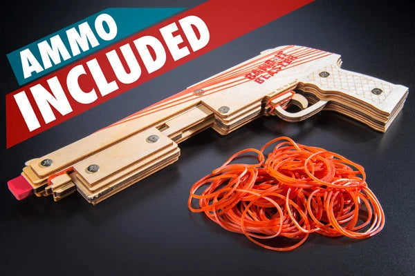 Each DIY Bandit Gun Rubber Band Shotgun contains 130 rubber bands.