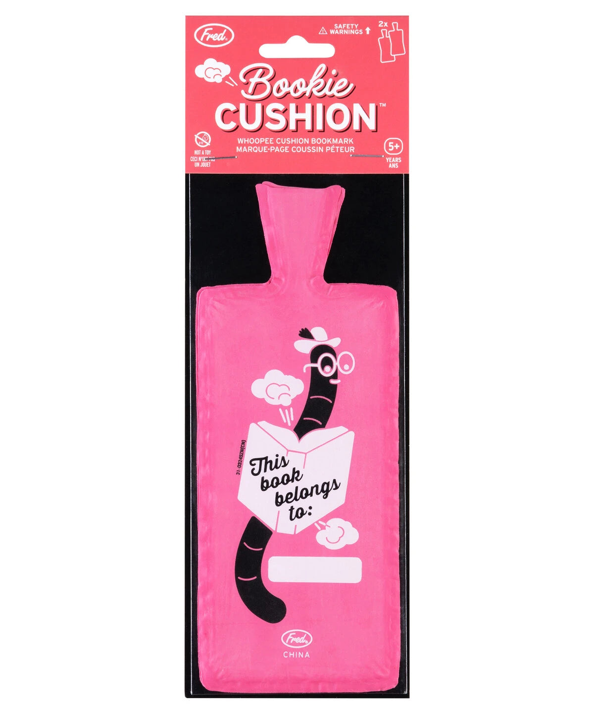 This rubber bookmark is shaped exactly like a miniature hilarious whoopee cushion, and it functions like one too.
