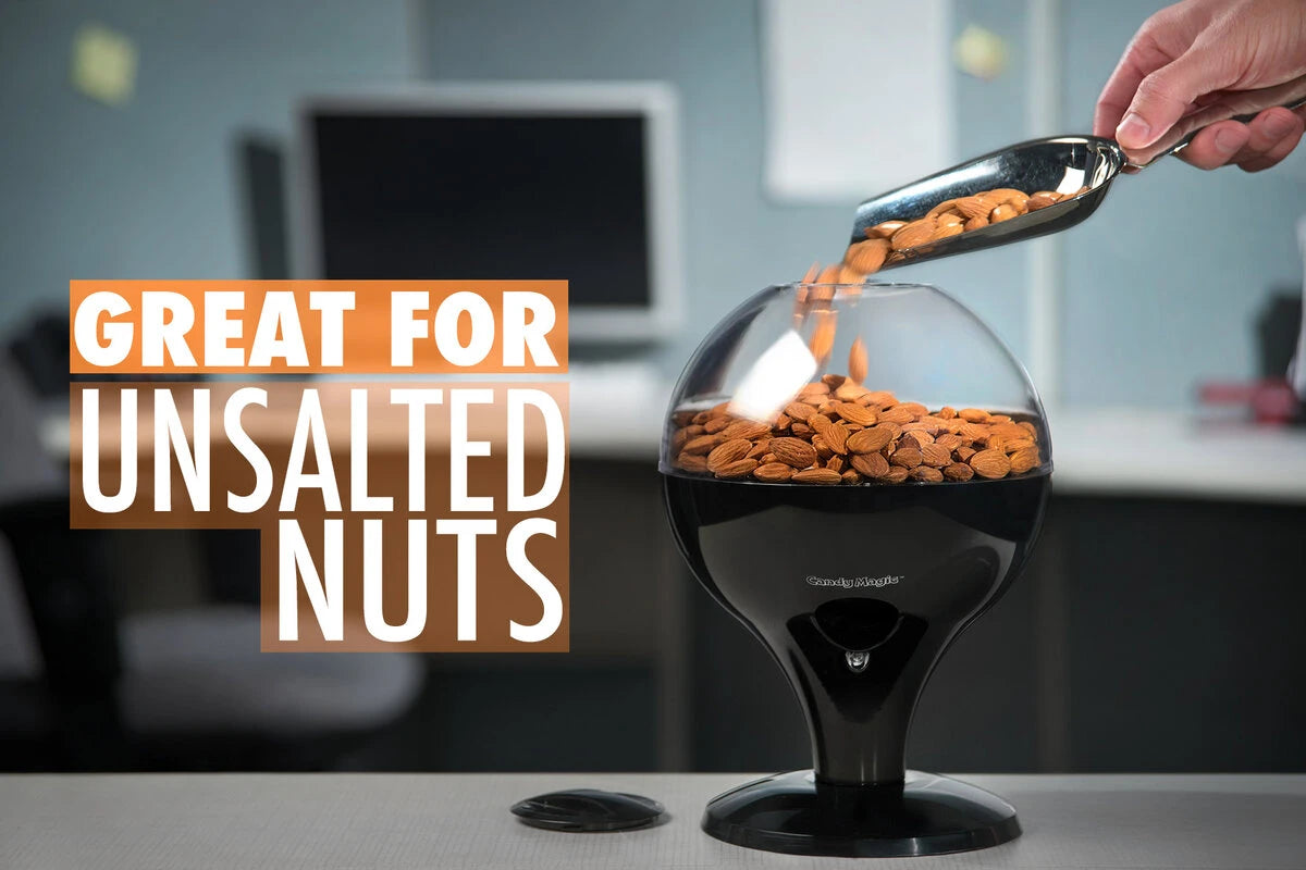 The Candy Magic will also work its magic with unsalted nuts like almonds and peanuts.