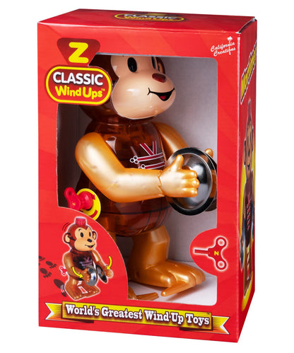 Like real life monkeys, this wind up toy loves to clap, which is why he's been outfitted with two cymbals that clash when he walks.