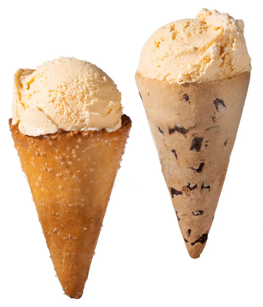 Cookie &amp; Pretzel Ice Cream Cones beauty shot