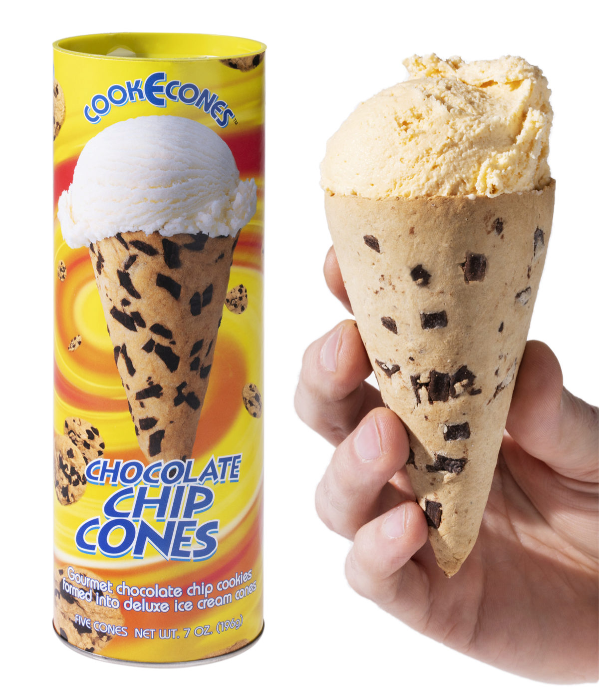 Cookie &amp; Pretzel Ice Cream Cones-Chocolate Chip Cookie beauty shot