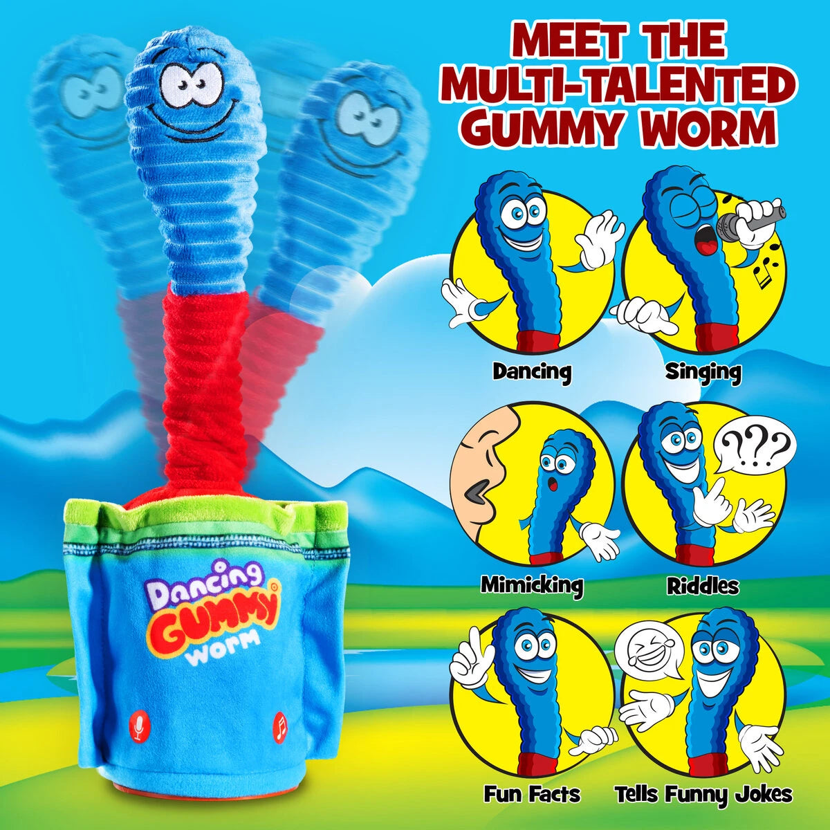 This isn't your average candy! The Dancing Gummy Worm is a multi-talented entertainer packed with personality.