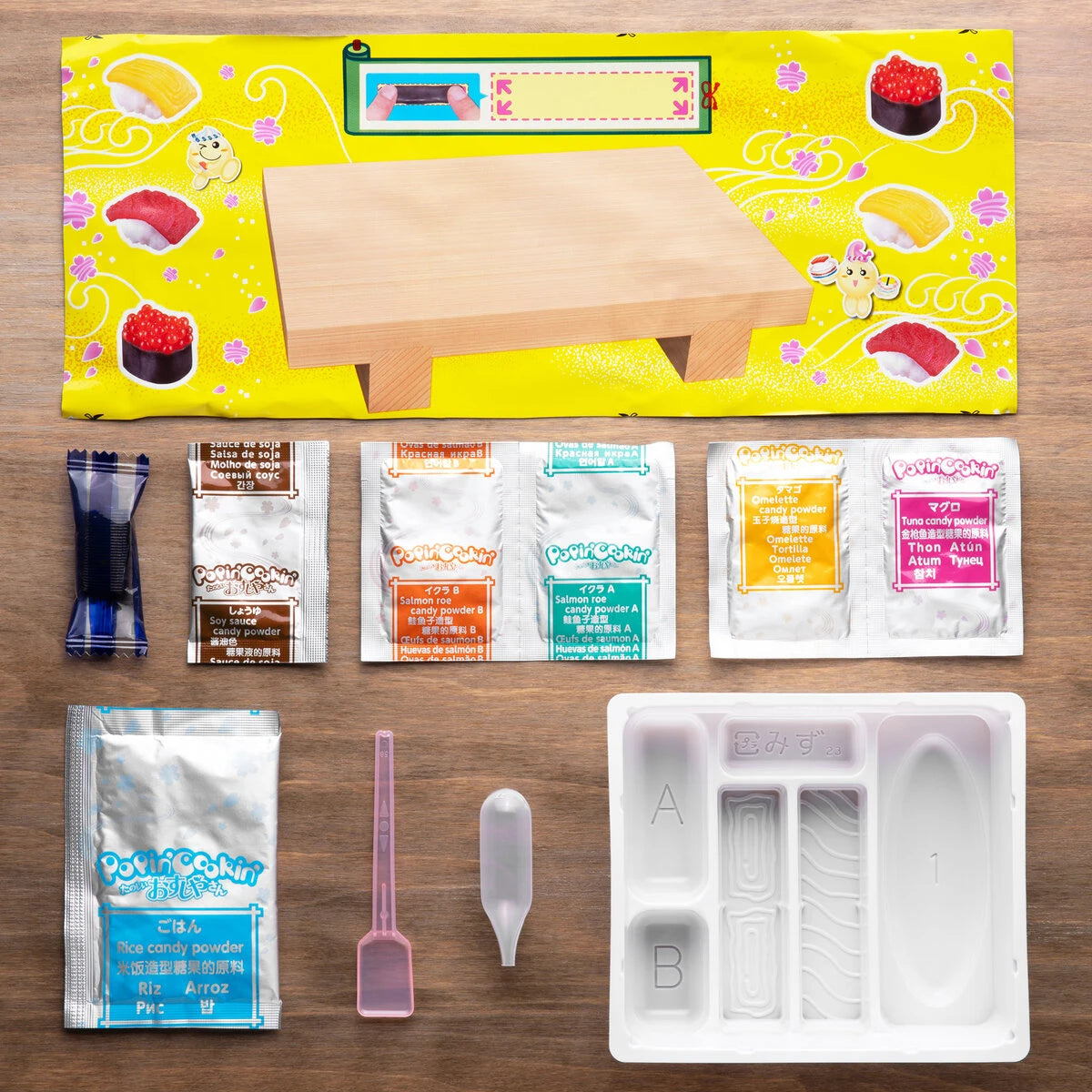 Using simple step-by-step instructions, you can create all the pieces of sushi in about five minutes.