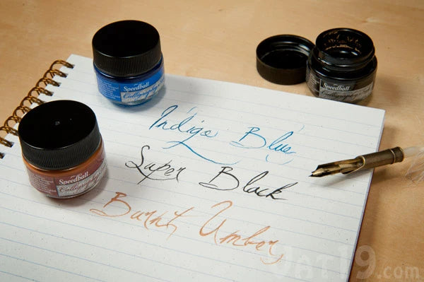 Additional vials of ink are available in Indigo Blue, Super Black, and Burnt Umber.