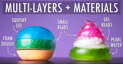 Packs three squeezable layers of sensational substances into a single container!