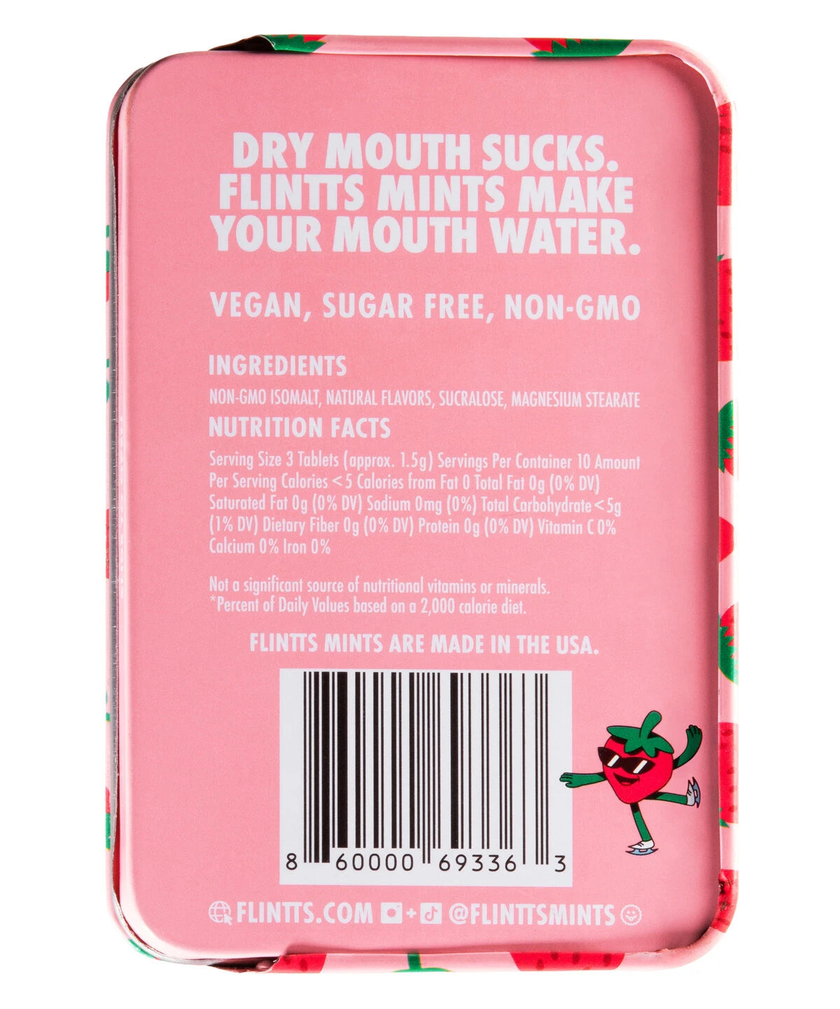 Delicious strawberry mints that make your mouth water, made in the USA.