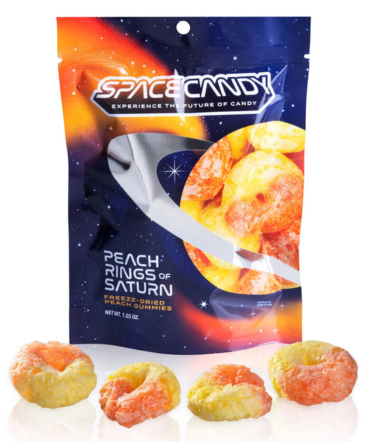 Freeze Dried Gummy Peach Rings beauty shot