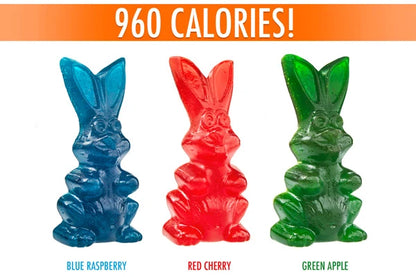 Follow the white rabbit; eat the blue, red, and green rabbits.