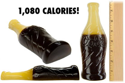 The monster sized Giant Gummy Cola Bottle measures in at nearly 8 inches tall.