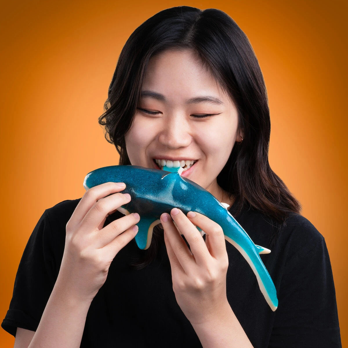 Establish your dominance as an apex predator and feast on the sea's fiercest bounty: a Giant Gummy Shark!