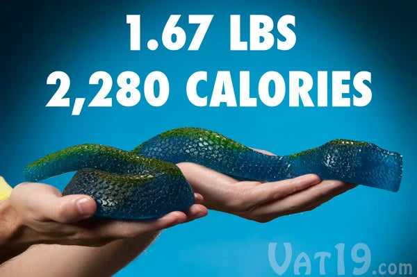 The Giant Gummy Snake is nearly 30 inches (0.76 m) long.