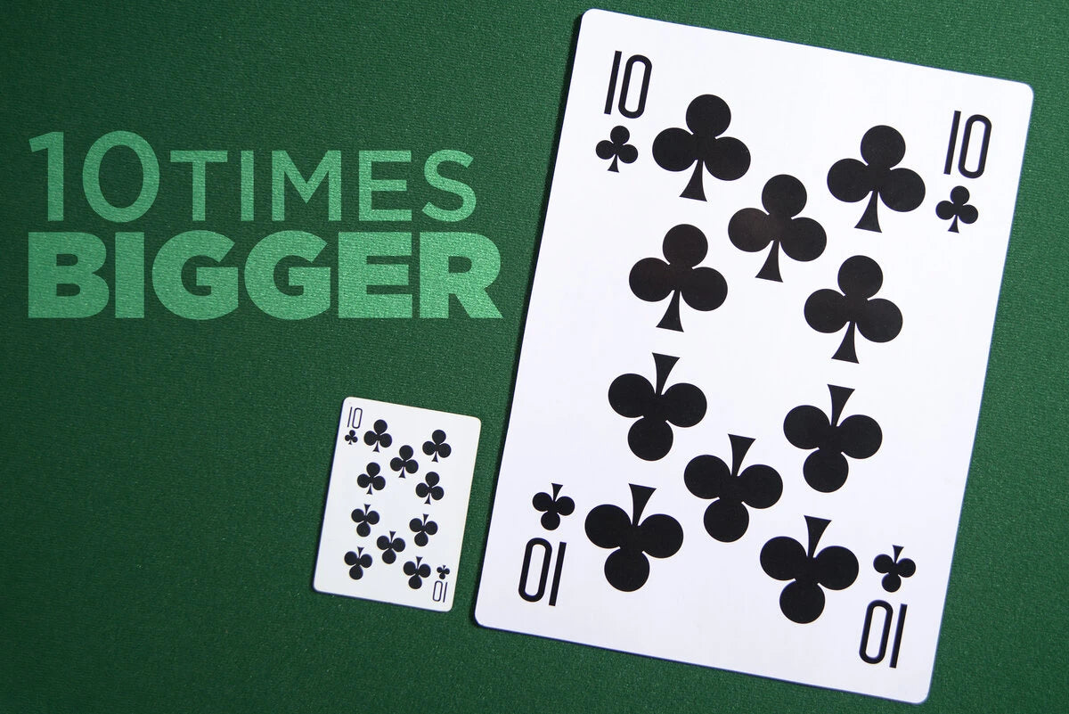 Each Giant Playing Card is more than 10 times larger than a standard playing card.