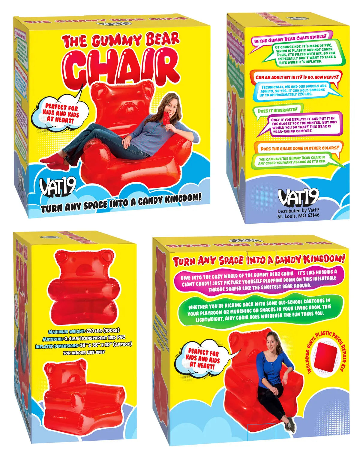 Holds kids and adults up to 220 pounds!
