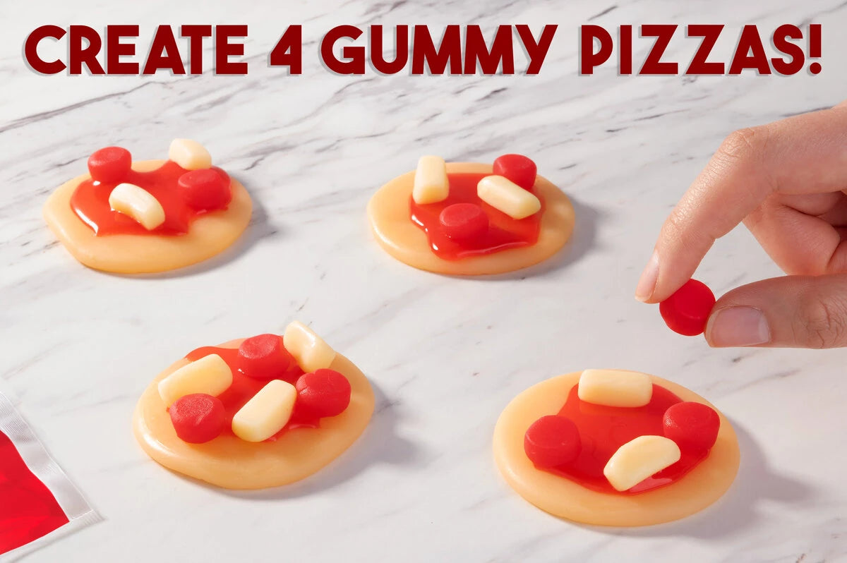 Prep your own gummy pizza pie with the Pepperoni Pizza Kit.
