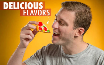 Taking a delicious bite from the 8" full pie.