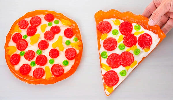 Choose from an 8-inch diameter full pie or an equally-large NY-style slice.