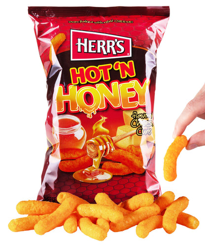 Herr's Hot Honey Cheese Curls beauty shot