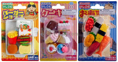 Imported Japanese Food Eraser Sets also feature nifty packaging.