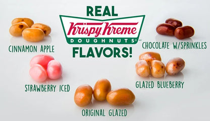 Real Krispy Kreme™ flavors: Cinnamon apple, Strawberry iced, Original glazed, Glazed blueberry, Chocolate w/sprinkles!