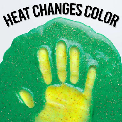 The heat from your hands magically changes the color of the putty.