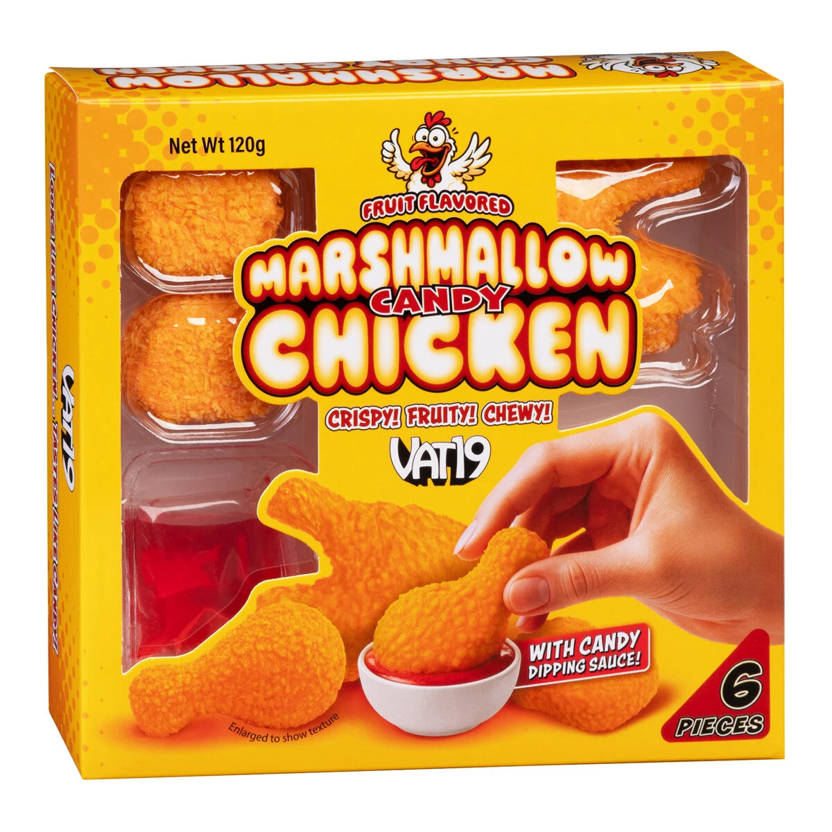 Marshmallow Candy Chicken combines real bread crumbs with fruit-flavored marshmallows for a crispy, fluffy treat like no other.