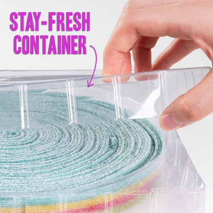 Don't worry if you can't finish the whole roll in a single sitting. MEGABelt comes in a stay-fresh container.