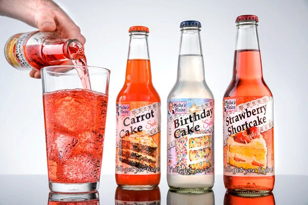 These sodas truly embody the flavor of their respective cakes.