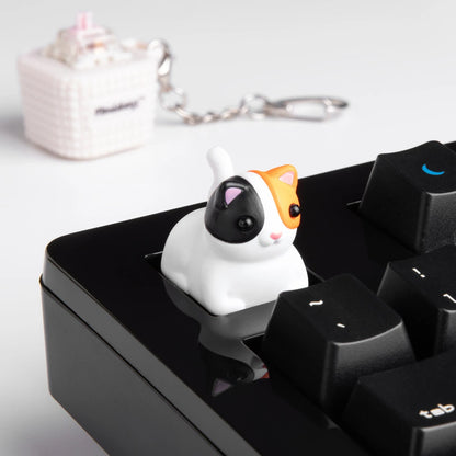 Meowkey is also a fully functional keycap for any mechanical keyboard.