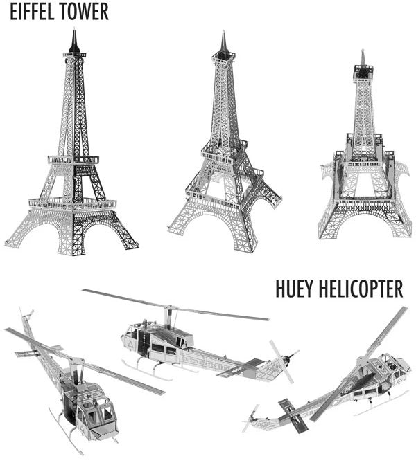 Eiffel Tower and Huey Helicopter Metal Works