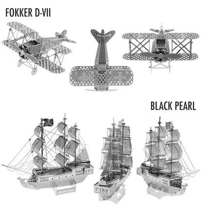 Fokker D-VII and Black Pearl Pirate Ship Metal Works.
