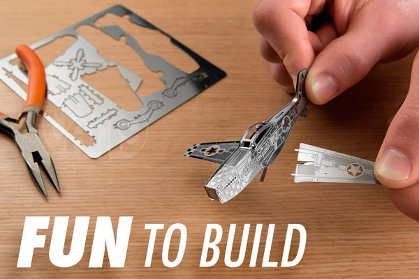 Simply pop out the pieces and follow the included instructions to create your 3D metal sculpture.