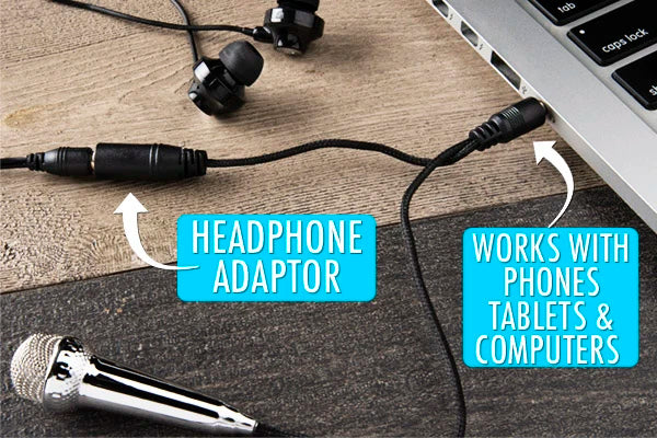 Compatible with phones, tablets, and computers.