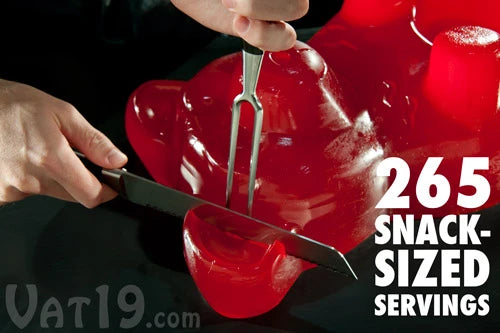 The Party Gummy Bear features 265 bite-sized servings. Plenty to go around... and around!