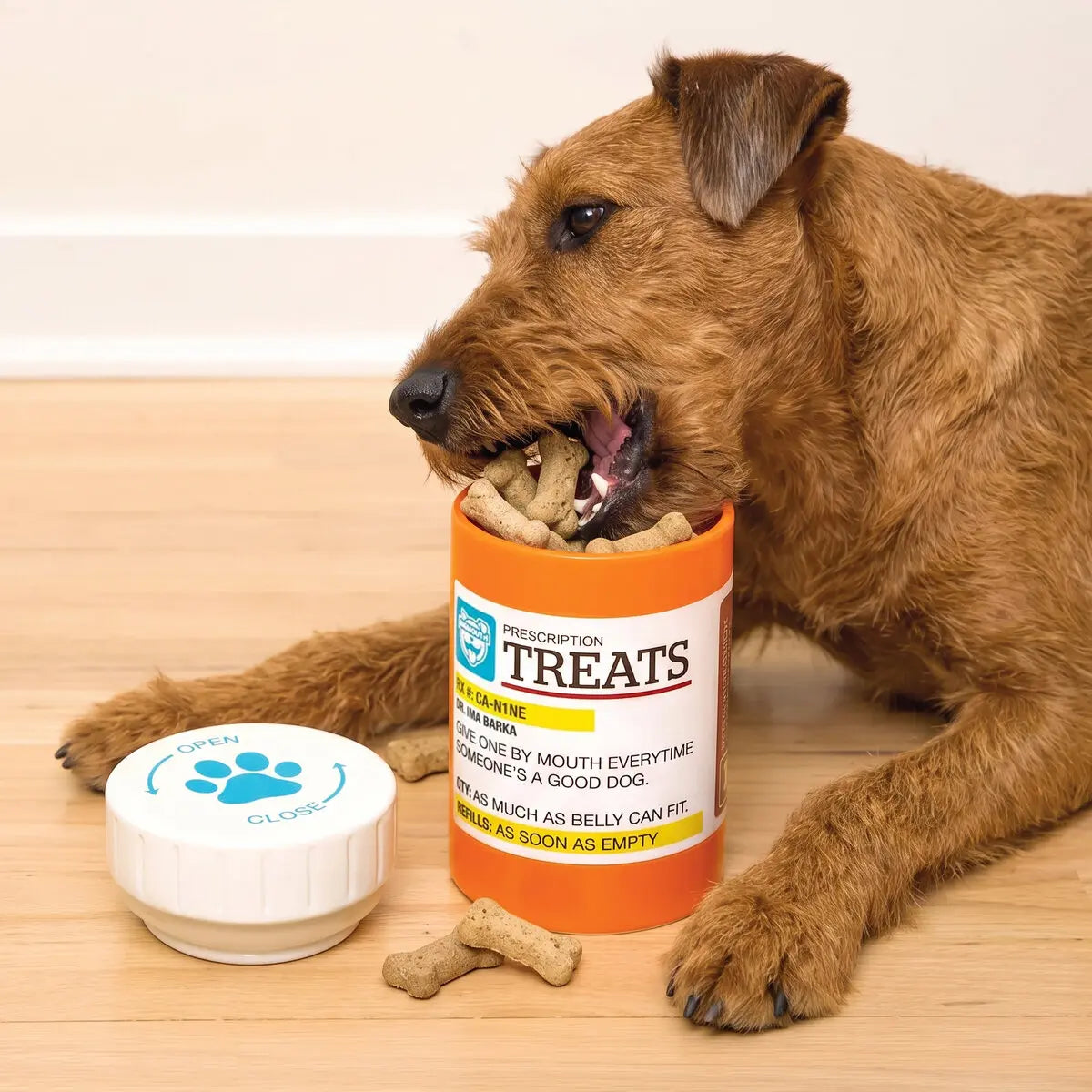 When they're being an extra good boy, administer one treat by mouth... or let them attack the entire jar!