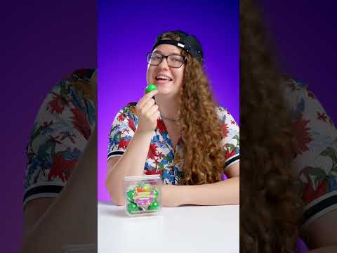 Sloane tries Mini Gummy Watermelons for the first time!