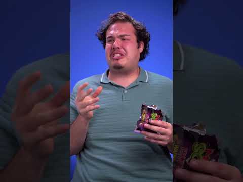 Andy tries the Mega Sour Fruits candy for the first time!