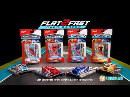 Race into Action with Flat 2 Fast Card Racers! Racing Car Toy