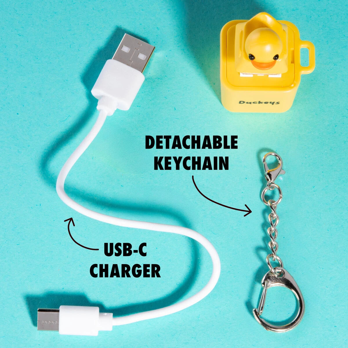 Quackeys last up to one week on a single charge! Fully charges in just 10 minutes for 8+ hours of nonstop quacking fun!