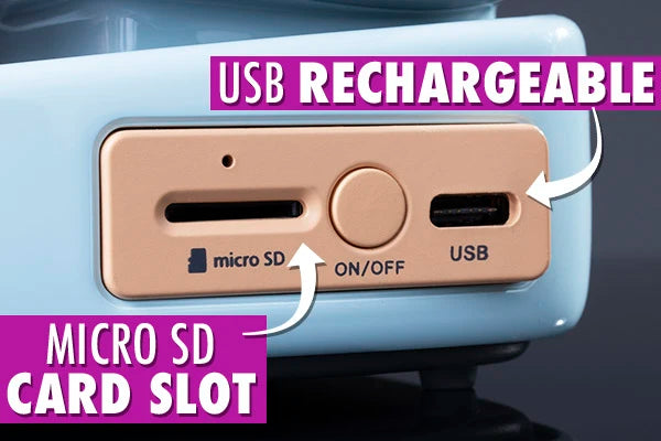 4 hour battery life, USB-C charger included, and a microSD card slot to bring your own tunes (in addition to Bluetooth streaming).