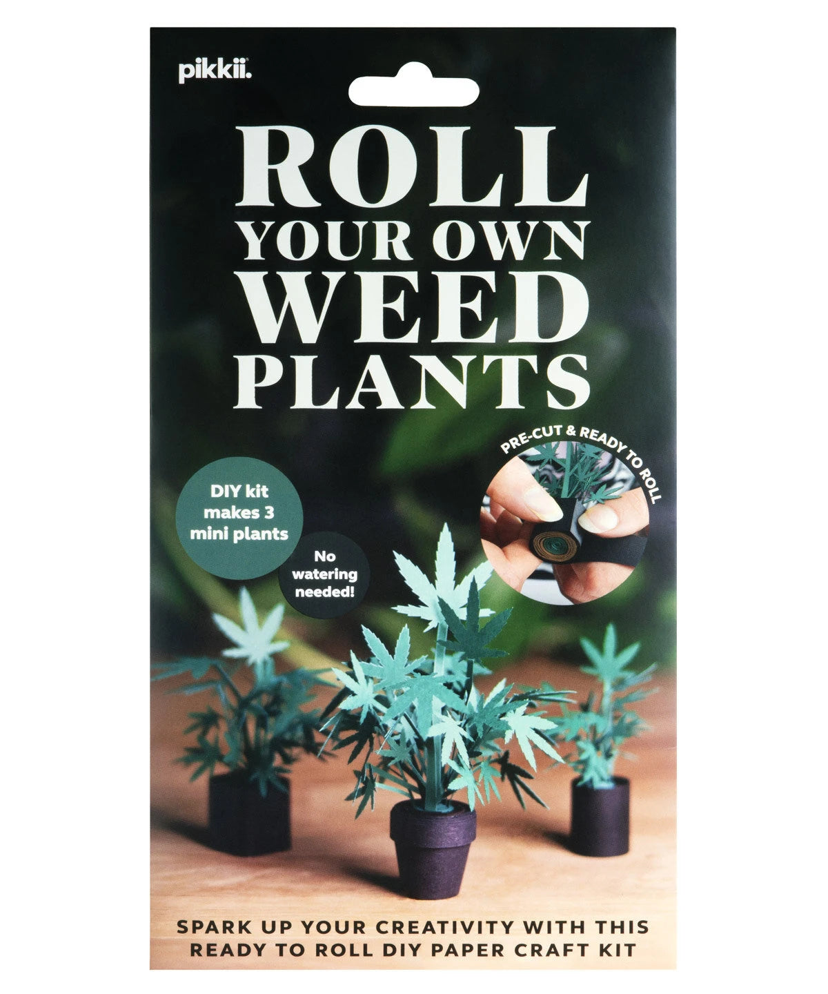 Includes: pre-cut strips for weed plants, soil, and pots; sticky tabs; instruction booklet